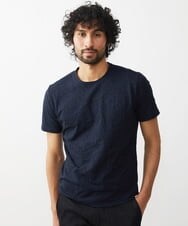 MNKGX54150 MICHEL KLEIN HOMME(ミッシェルクラン オム) ボタニカル柄クルーネック半袖Tシャツ ネイビー