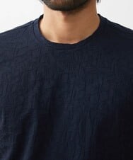 MNKGX54150 MICHEL KLEIN HOMME(ミッシェルクラン オム) ボタニカル柄クルーネック半袖Tシャツ ネイビー