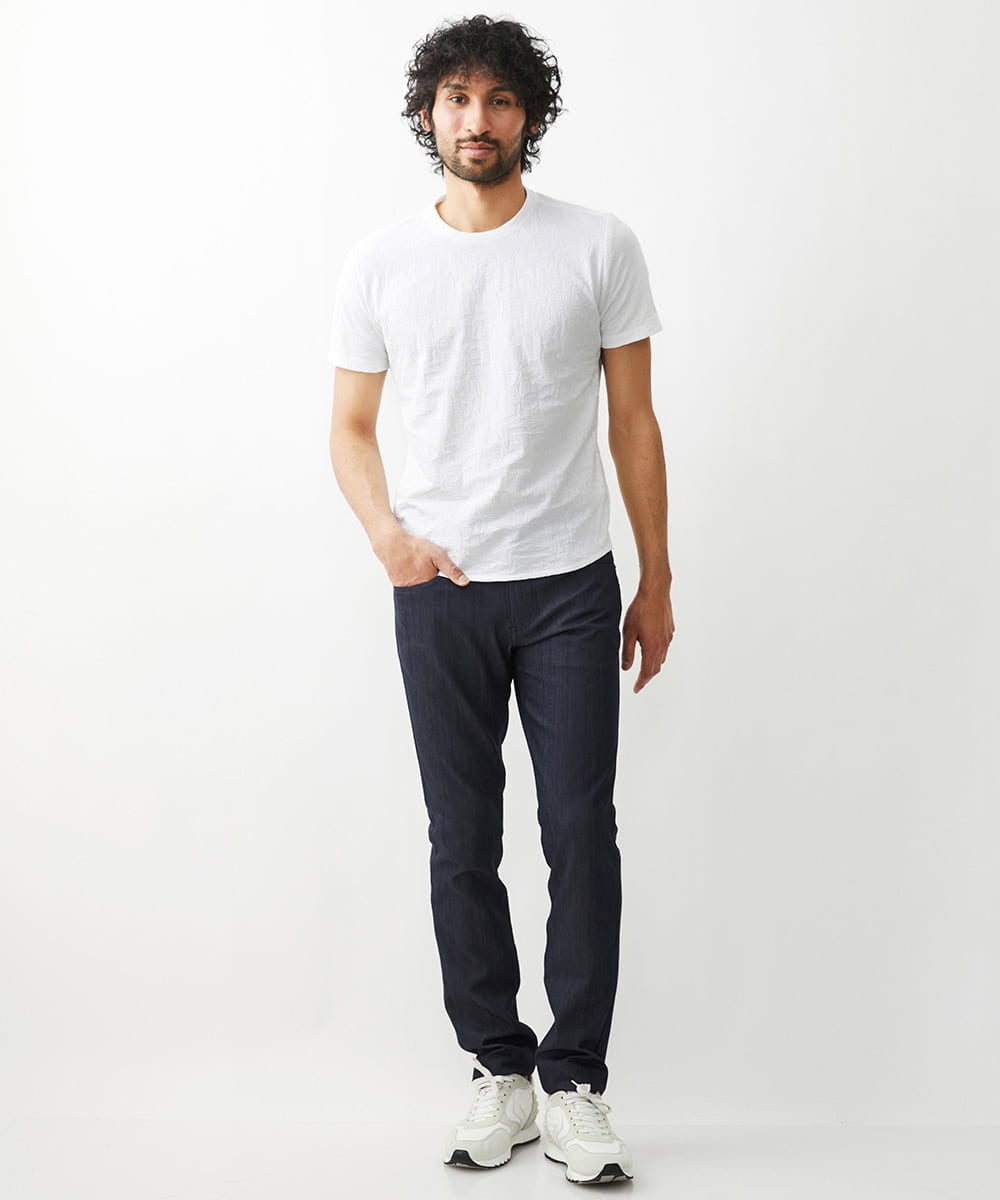 MNKGX54150 MICHEL KLEIN HOMME(ミッシェルクラン オム) ボタニカル柄クルーネック半袖Tシャツ ホワイト