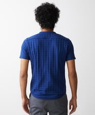 MNKGX55130 MICHEL KLEIN HOMME(ミッシェルクラン オム) 《日本製》千鳥柄半袖カットソー ブルー