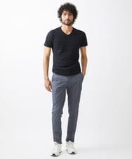 MNKGX55130 MICHEL KLEIN HOMME(ミッシェルクラン オム) 《日本製》千鳥柄半袖カットソー ブラック