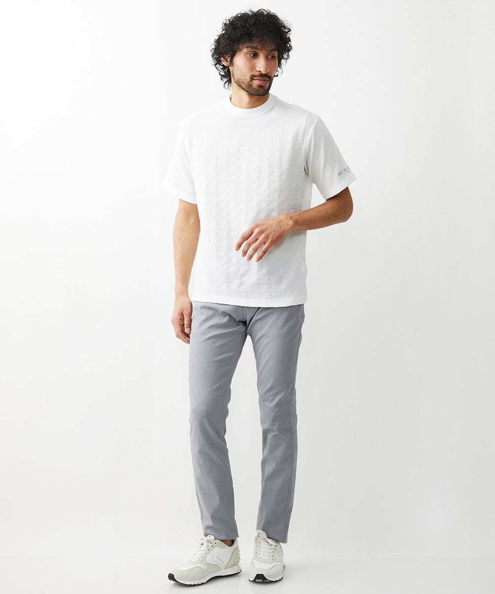 MNKGX58150 MICHEL KLEIN HOMME(ミッシェルクラン オム) ニット半袖Tシャツ セットアップ 24SS ホワイト(90)