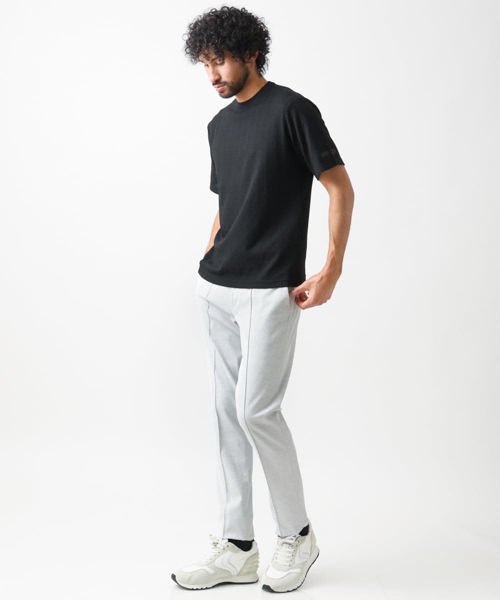 MNKGX58150 MICHEL KLEIN HOMME(ミッシェルクラン オム) ニット半袖Tシャツ セットアップ 24SS ブラック(94)