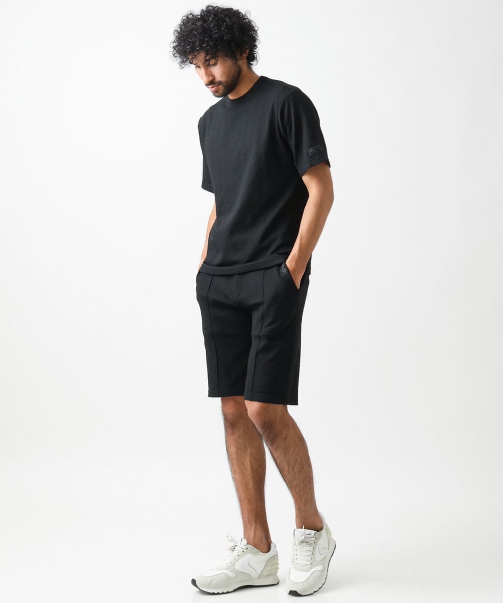 MNKGX58150 MICHEL KLEIN HOMME(ミッシェルクラン オム) ニット半袖Tシャツ セットアップ ブラック