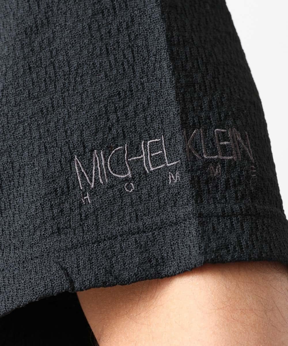 MNKGX58150 MICHEL KLEIN HOMME(ミッシェルクラン オム) ニット半袖Tシャツ セットアップ 24SS ブラック(94)