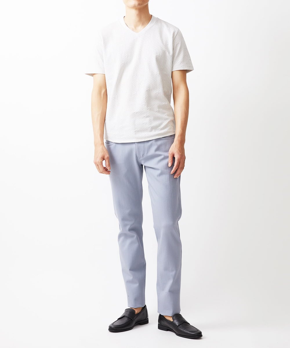 MNKGX59130 MICHEL KLEIN HOMME(ミッシェルクラン オム) Vネック半袖Tシャツ 24SS ライトグレー(91)