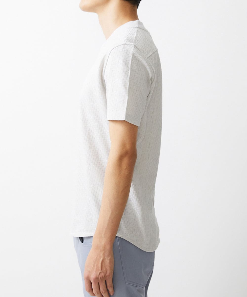MNKGX59130 MICHEL KLEIN HOMME(ミッシェルクラン オム) Vネック半袖Tシャツ ライトグレー