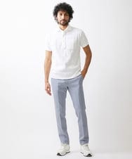 MNKGX60160 MICHEL KLEIN HOMME(ミッシェルクラン オム) 《日本製》ダイヤ柄半袖ポロシャツ ホワイト