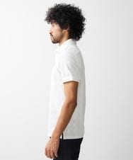 MNKGX60160 MICHEL KLEIN HOMME(ミッシェルクラン オム) 《日本製》ダイヤ柄半袖ポロシャツ ホワイト