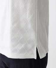 MNKGX60160 MICHEL KLEIN HOMME(ミッシェルクラン オム) 《日本製》ダイヤ柄半袖ポロシャツ ホワイト