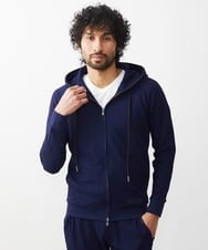 MNKGX68250 MICHEL KLEIN HOMME(ミッシェルクラン オム) ブランドロゴ刺繍入りニットパーカー セットアップ ネイビー