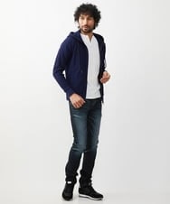 MNKGX68250 MICHEL KLEIN HOMME(ミッシェルクラン オム) ブランドロゴ刺繍入りニットパーカー セットアップ ネイビー