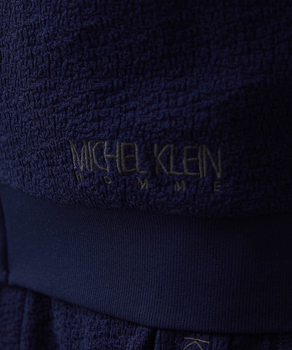 MNKGX68250 MICHEL KLEIN HOMME(ミッシェルクラン オム) ブランドロゴ刺繍入りニットパーカー セットアップ ネイビー