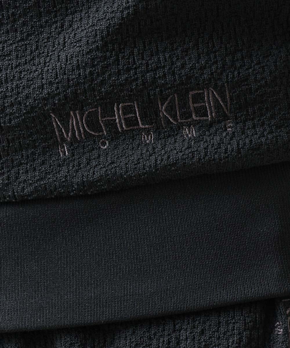 MNKGX68250 MICHEL KLEIN HOMME(ミッシェルクラン オム) ブランドロゴ刺繍入りニットパーカー セットアップ ブラック(94)