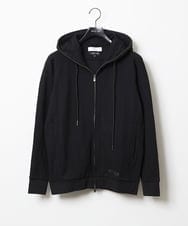 MNKGX68250 MICHEL KLEIN HOMME(ミッシェルクラン オム) ブランドロゴ刺繍入りニットパーカー セットアップ ブラック