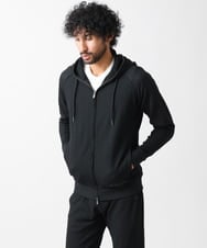 MNKGX68250 MICHEL KLEIN HOMME(ミッシェルクラン オム) ブランドロゴ刺繍入りニットパーカー セットアップ ブラック