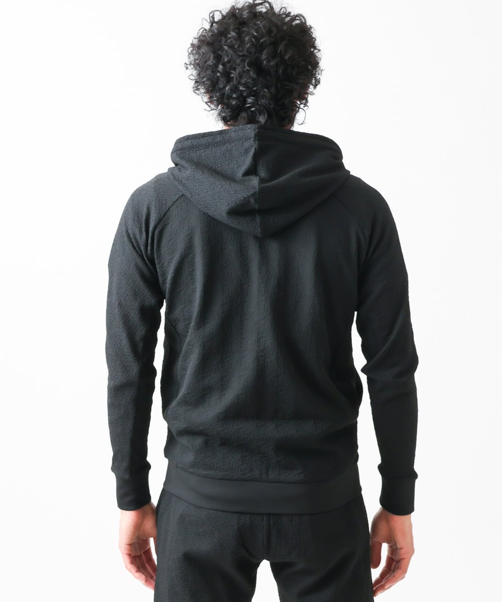 MNKGX68250 MICHEL KLEIN HOMME(ミッシェルクラン オム) ブランドロゴ刺繍入りニットパーカー セットアップ ブラック