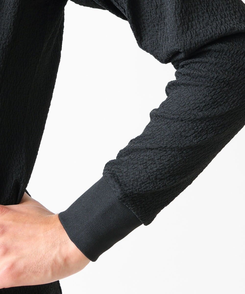 MNKGX68250 MICHEL KLEIN HOMME(ミッシェルクラン オム) ブランドロゴ刺繍入りニットパーカー セットアップ ブラック