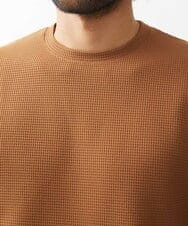 MNKGX75130 MICHEL KLEIN HOMME(ミッシェルクラン オム) 《日本製》ワッフル半袖カットソー ブラウン