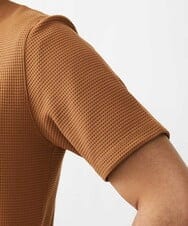 MNKGX75130 MICHEL KLEIN HOMME(ミッシェルクラン オム) 《日本製》ワッフル半袖カットソー ブラウン