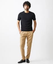 MNKGX75130 MICHEL KLEIN HOMME(ミッシェルクラン オム) 《日本製》ワッフル半袖カットソー ブラック