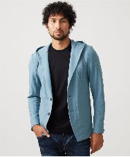 MNKHC33300 MICHEL KLEIN HOMME(ミッシェルクラン オム) サッカー柄フードジャケット ライトブルー