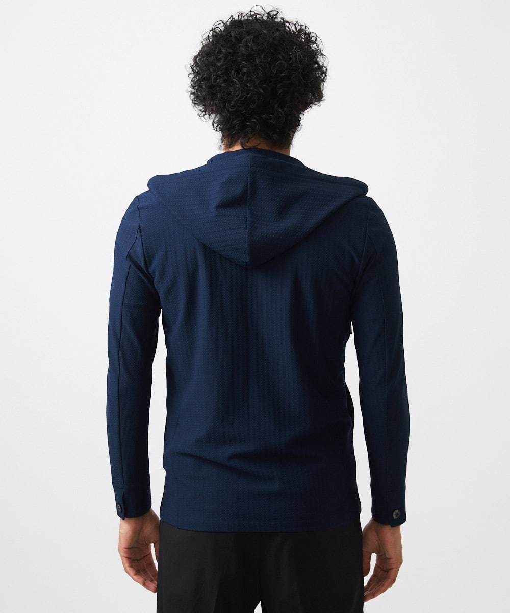 MNKHC33300 MICHEL KLEIN HOMME(ミッシェルクラン オム) サッカー柄フードジャケット ネイビー