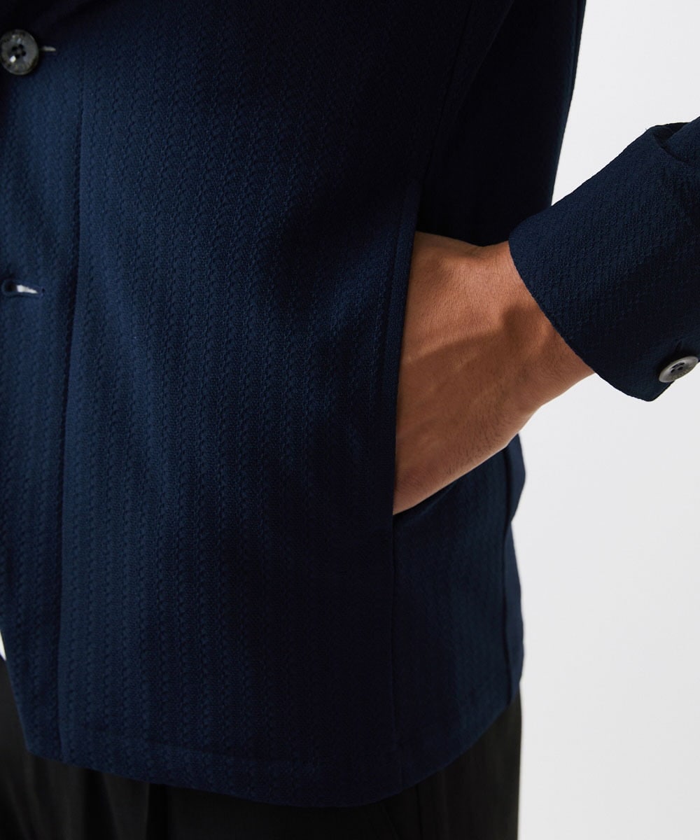 MNKHC33300 MICHEL KLEIN HOMME(ミッシェルクラン オム) サッカー柄フードジャケット ネイビー