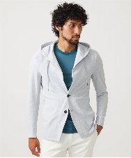 MNKHC33300 MICHEL KLEIN HOMME(ミッシェルクラン オム) サッカー柄フードジャケット ライトグレー