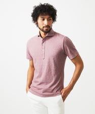 MNKHC61180 MICHEL KLEIN HOMME(ミッシェルクラン オム) 《日本製》幾何学柄ポロシャツ ピンク