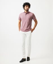 MNKHC61180 MICHEL KLEIN HOMME(ミッシェルクラン オム) 《日本製》幾何学柄ポロシャツ ピンク