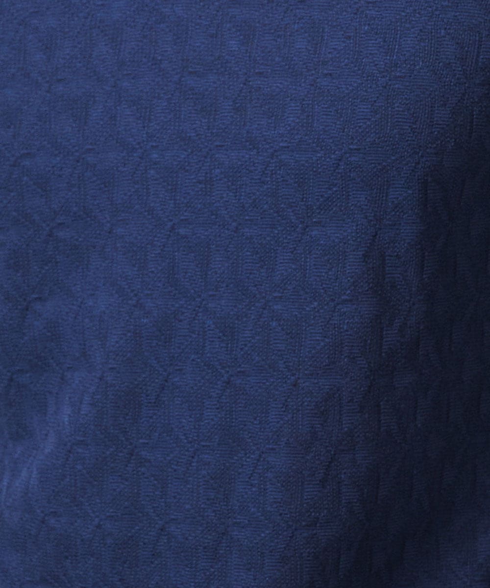 MNKHC61180 MICHEL KLEIN HOMME(ミッシェルクラン オム) 《日本製》幾何学柄ポロシャツ ネイビー