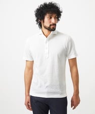 MNKHC61180 MICHEL KLEIN HOMME(ミッシェルクラン オム) 《日本製》幾何学柄ポロシャツ ホワイト