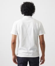 MNKHC62180 MICHEL KLEIN HOMME(ミッシェルクラン オム) 《日本製》モザイク柄ジップアップポロシャツ ホワイト