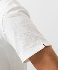 MNKHC62180 MICHEL KLEIN HOMME(ミッシェルクラン オム) 《日本製》モザイク柄ジップアップポロシャツ ホワイト