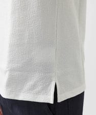 MNKHC62180 MICHEL KLEIN HOMME(ミッシェルクラン オム) 《日本製》モザイク柄ジップアップポロシャツ ホワイト