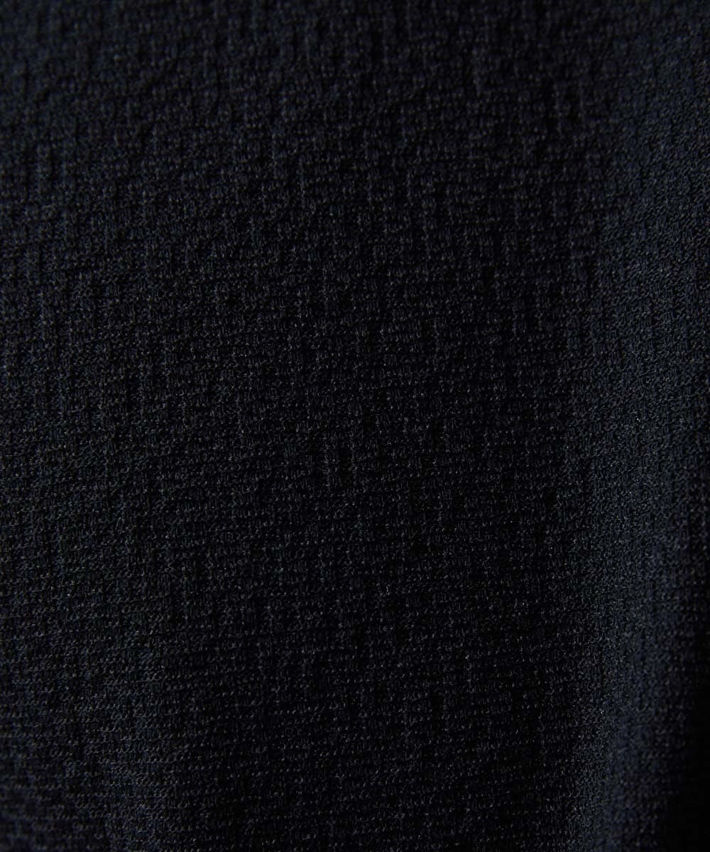 MNKHC62180 MICHEL KLEIN HOMME(ミッシェルクラン オム) 《日本製》モザイク柄ジップアップポロシャツ ブラック