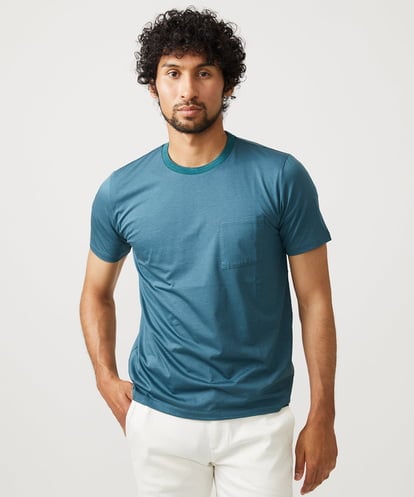 MNKHC65130 MICHEL KLEIN HOMME ニット衿クルーネックカットソー