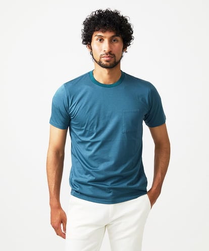 MNKHC65130 MICHEL KLEIN HOMME ニット衿クルーネックカットソー
