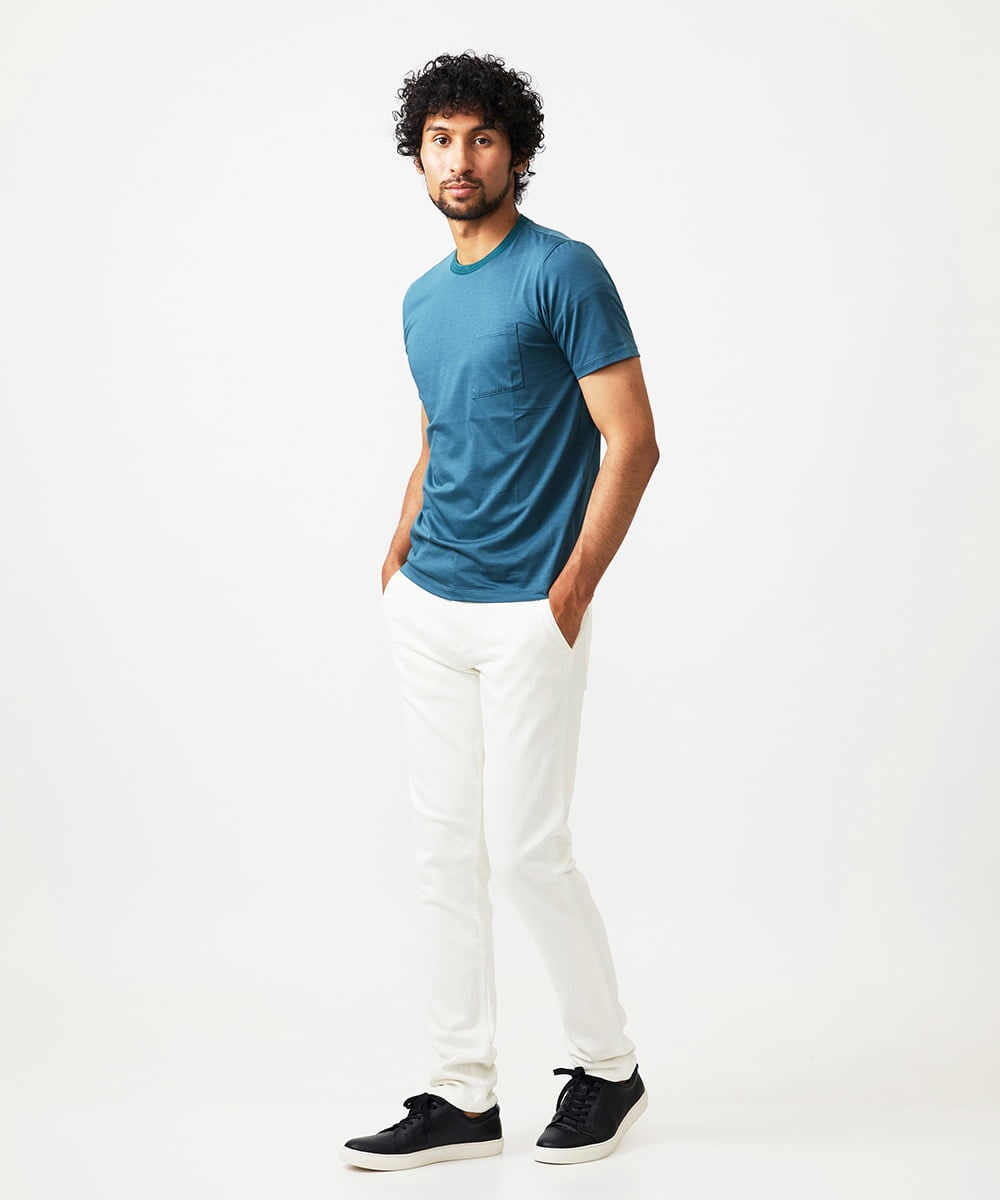 MNKHC65130 MICHEL KLEIN HOMME(ミッシェルクラン オム) ニット衿クルーネックカットソー グリーン