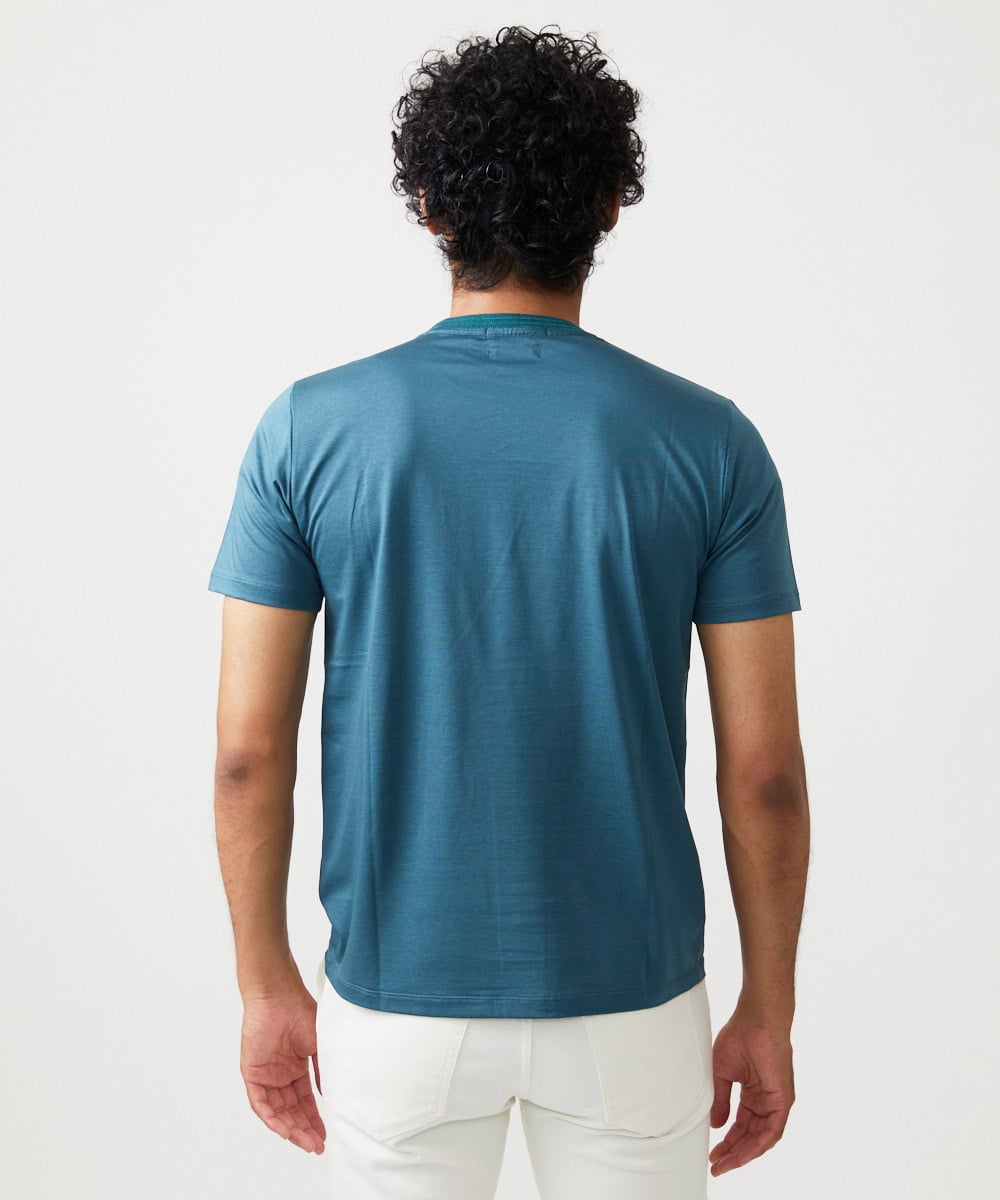 MNKHC65130 MICHEL KLEIN HOMME(ミッシェルクラン オム) ニット衿クルーネックカットソー グリーン