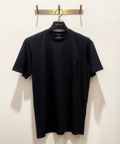 MICHEL KLEIN HOMME(ミッシェルクランオム) ニット衿クルーネックカットソー ネイビー/紺 46