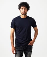 MNKHC65130 MICHEL KLEIN HOMME(ミッシェルクラン オム) ニット衿クルーネックカットソー ネイビー