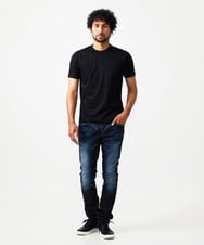 MNKHC65130 MICHEL KLEIN HOMME(ミッシェルクラン オム) ニット衿クルーネックカットソー ブラック
