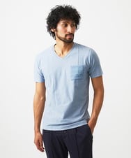 MNKHC71190 MICHEL KLEIN HOMME(ミッシェルクラン オム) リネン混Vネックカットソー ライトブルー