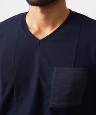 MNKHC71190 MICHEL KLEIN HOMME(ミッシェルクラン オム) リネン混Vネックカットソー ネイビー
