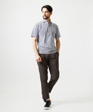 MNKHF74180 MICHEL KLEIN HOMME(ミッシェルクラン オム) サッカージャージ半袖ポロシャツ ライトグレー