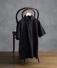 MNKHF74180 MICHEL KLEIN HOMME(ミッシェルクラン オム) サッカージャージ半袖ポロシャツ ブラック