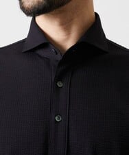 MNKHF74180 MICHEL KLEIN HOMME(ミッシェルクラン オム) サッカージャージ半袖ポロシャツ ブラック