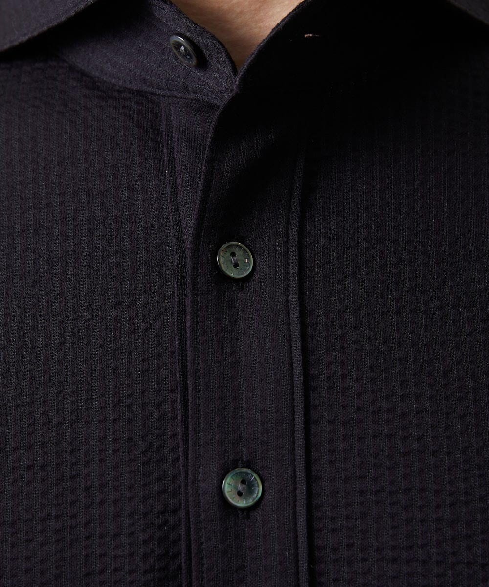 MNKHF74180 MICHEL KLEIN HOMME(ミッシェルクラン オム) サッカージャージ半袖ポロシャツ ブラック